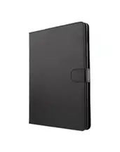 DELTACO iPad case, vegan leather, wake function, support, black