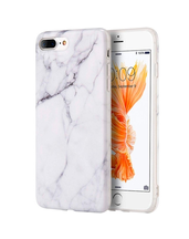 BasicPlus iPhone 8+ Cover - Hvid Marmor